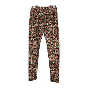LuLaRoe Poppy One Size (2-10) Butter Soft Legging Pink Orange Floral Print Pants